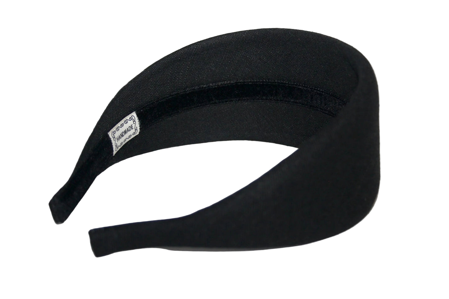 Linen padded headband, Black Puffy hairband scarf, plastic free... NEW
