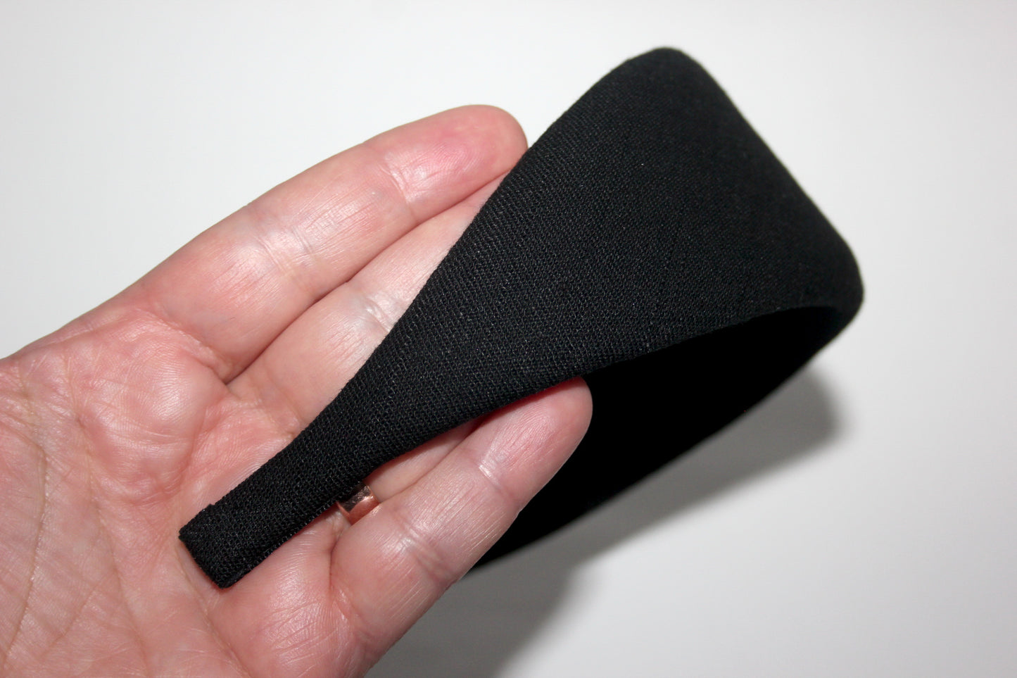Linen padded headband, Black Puffy hairband scarf, plastic free... NEW