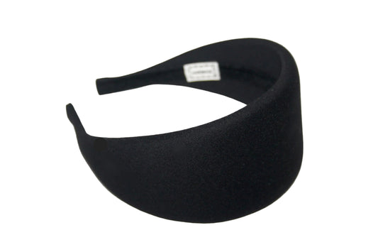 Cotton padded headband, Black jersey puffy hairband, plastic free... NEW