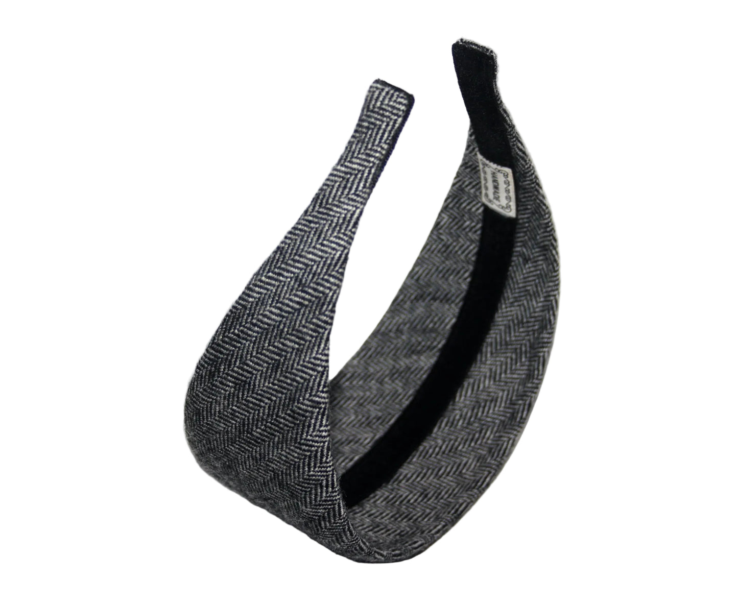 Herringbone wool headband, Black & White hairband scarf, plastic free... NEW