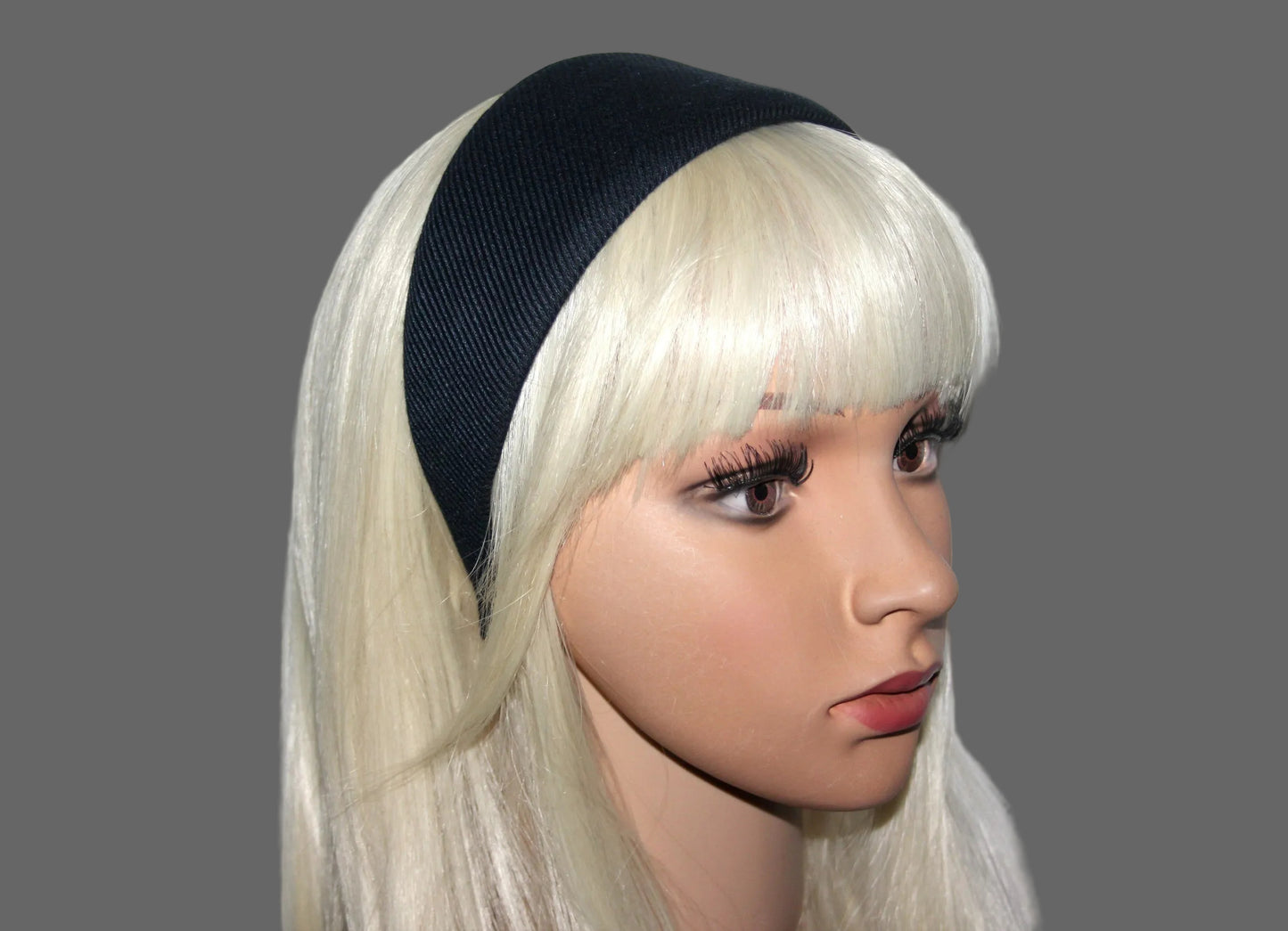 Navy & Black stripe headband, Wool blend Viscose hairband, plastic free... NEW