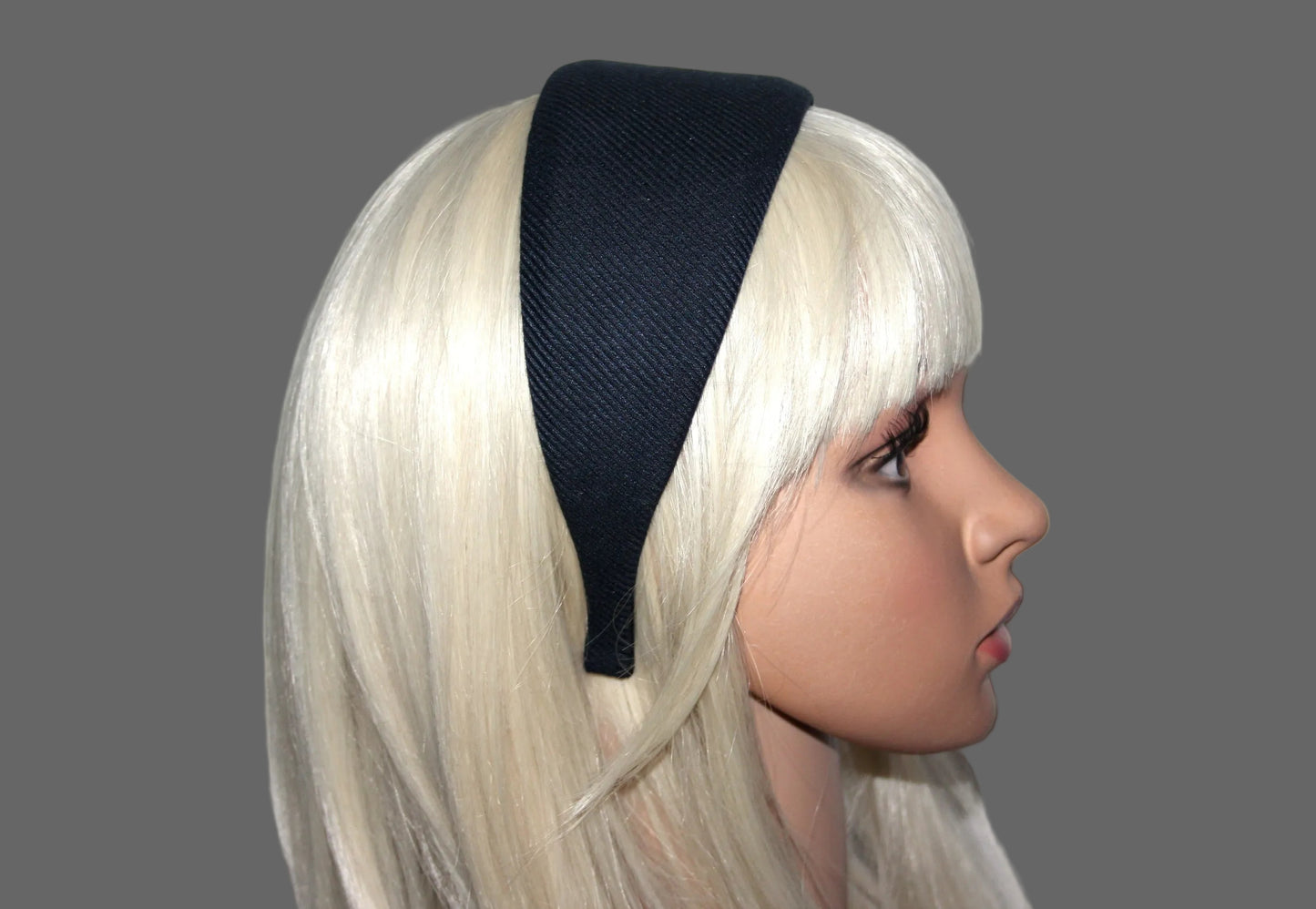 Navy & Black stripe headband, Wool blend Viscose hairband, plastic free... NEW
