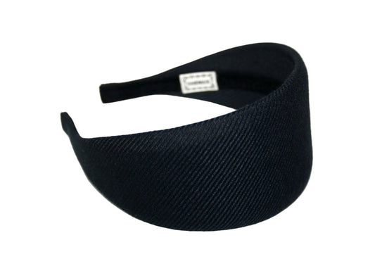 Navy & Black stripe headband, Wool blend Viscose hairband, plastic free... NEW