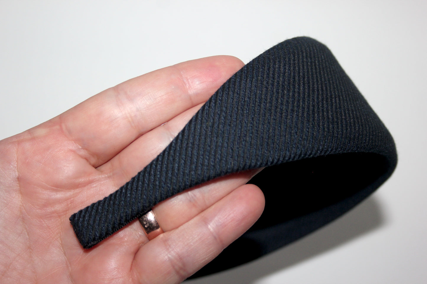 Navy & Black stripe headband, Wool blend Viscose hairband, plastic free... NEW