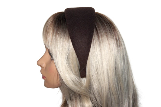 Dark Brown warm headband, Acrylic fabric head scarf, plastic free... NEW