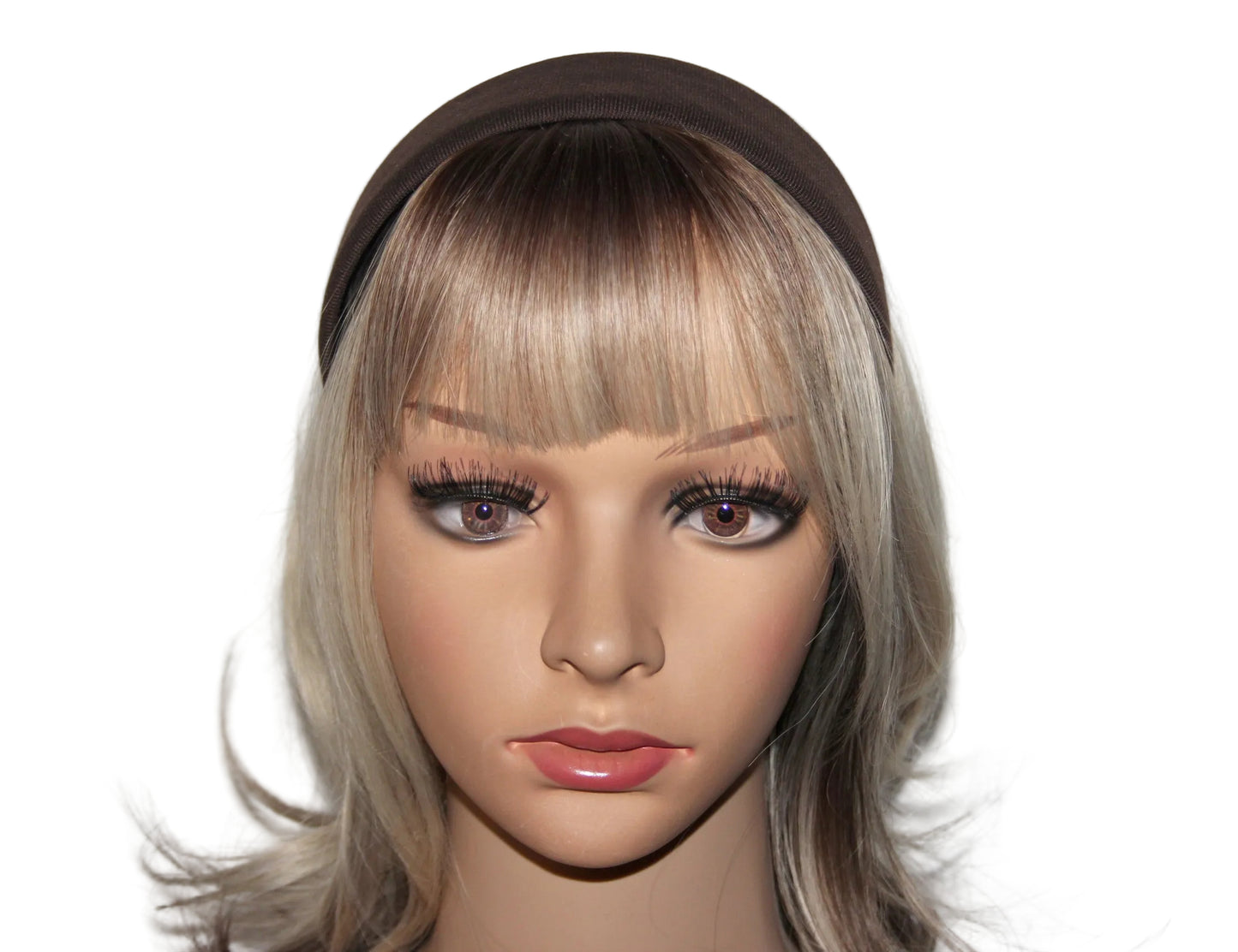 Dark Brown fabric headband Wide head scarf, plastic free... NEW