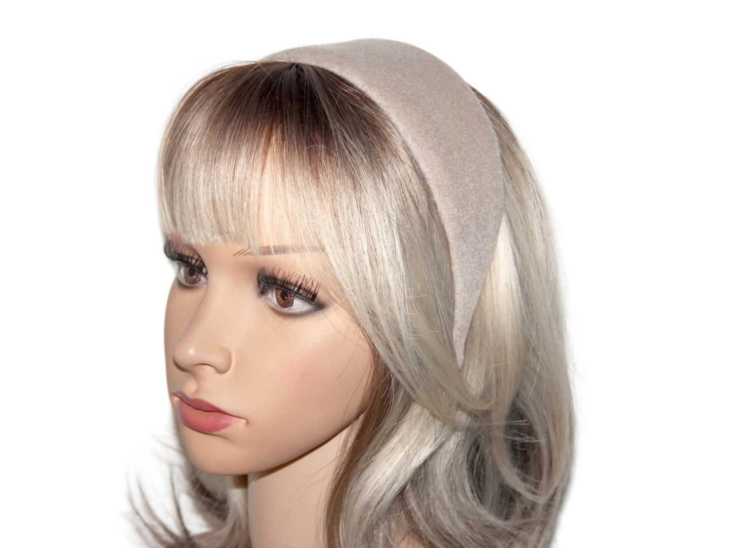 Beige warm headband, Acrylic fabric head scarf, plastic free... NEW