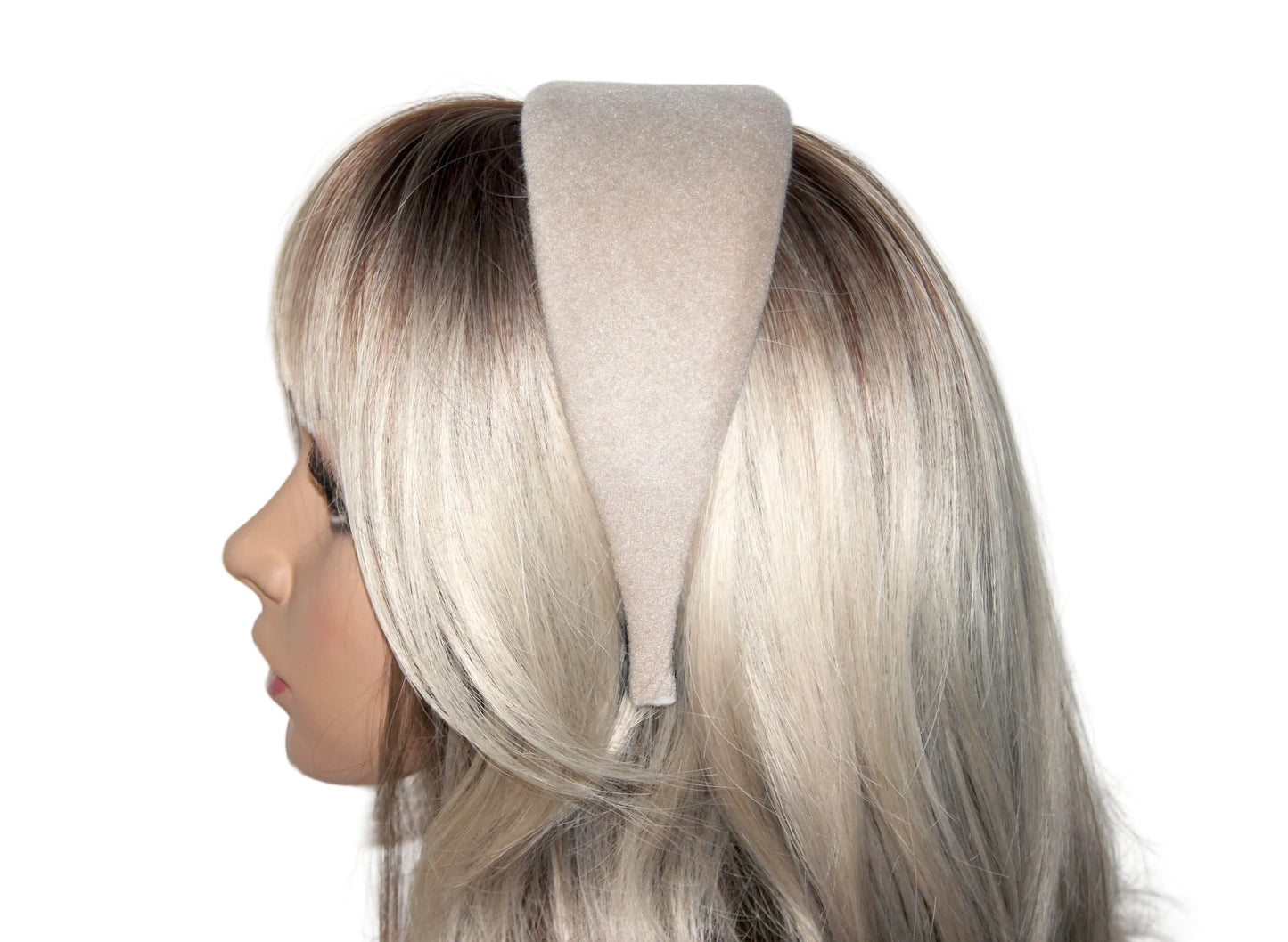 Beige warm headband, Acrylic fabric head scarf, plastic free... NEW