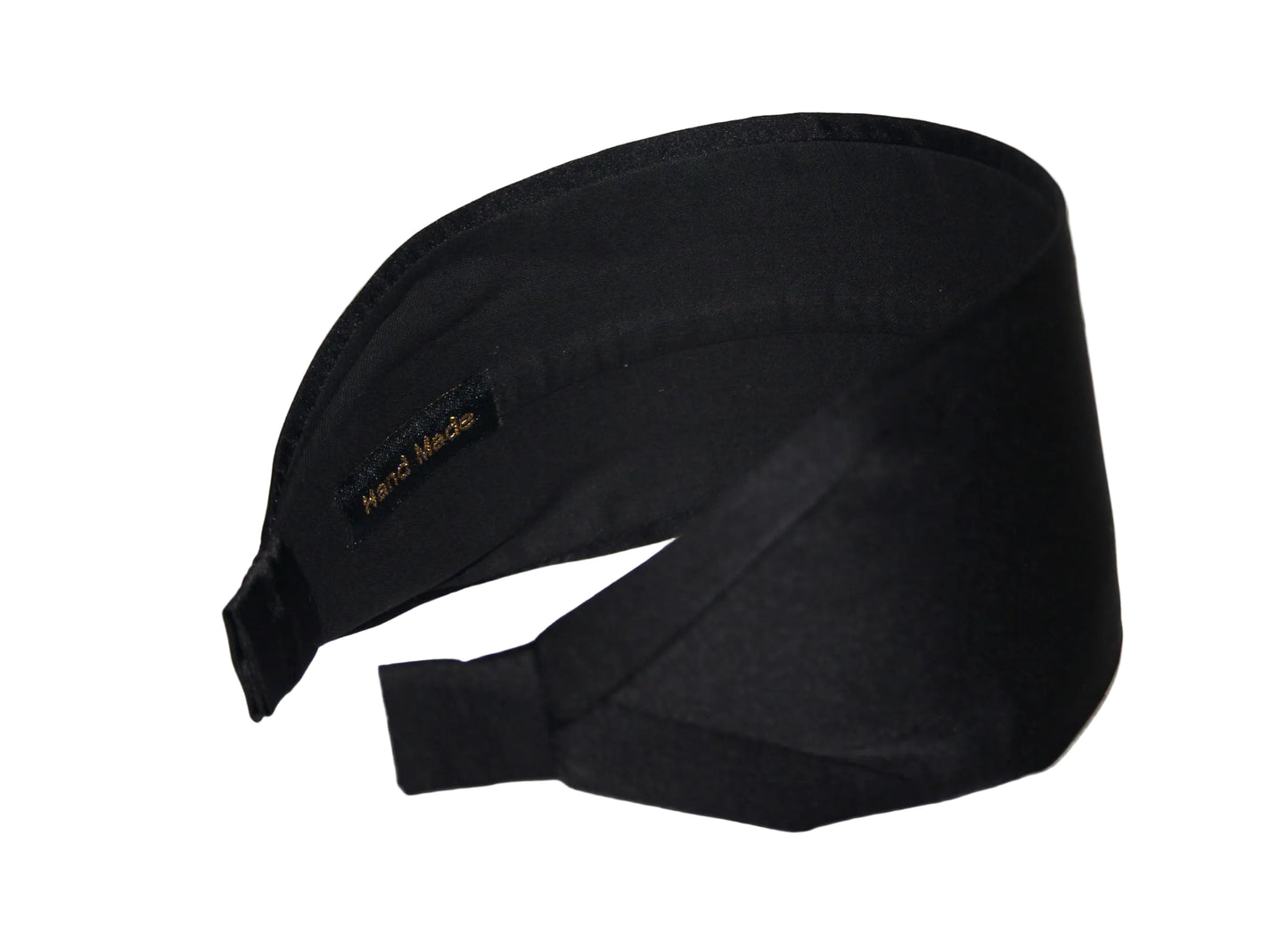 Black flat satin headband Wide plain head scarf