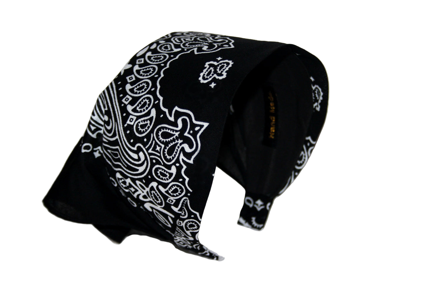 Black triangle bandana 10" inch cotton headband Structured country bandana, comfy hippie headband