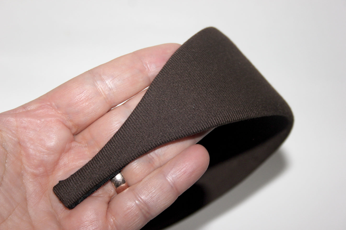 Dark Brown fabric headband Wide head scarf, plastic free... NEW