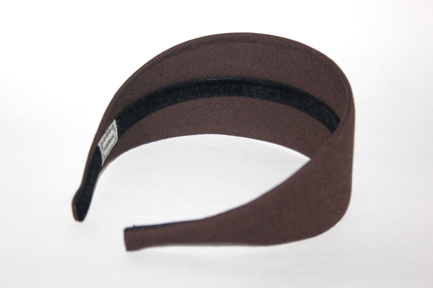 Dark Brown fabric headband Wide head scarf, plastic free... NEW