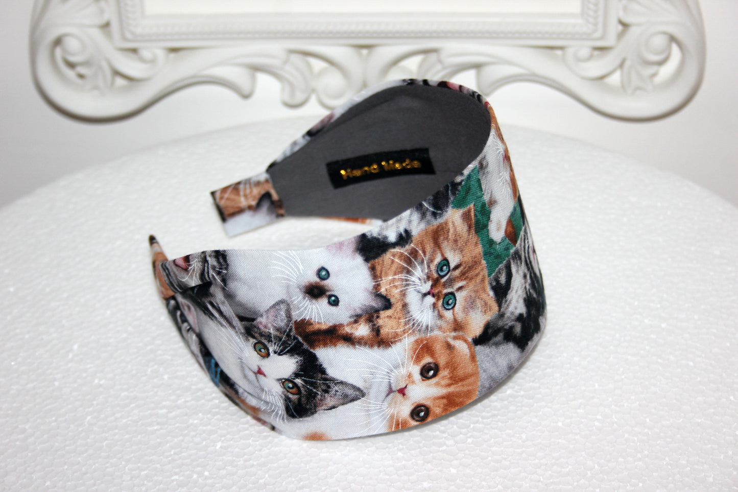 Cat print hairband Headband for women Kitten cotton bandana, adorable pet print headpiece
