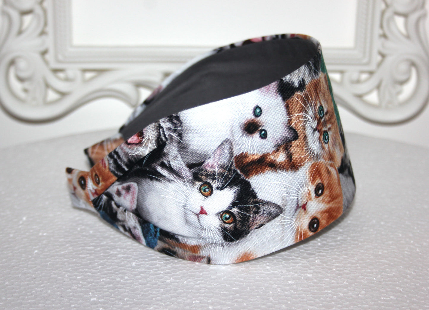 Cat print hairband Headband for women Kitten cotton bandana, adorable pet print headpiece