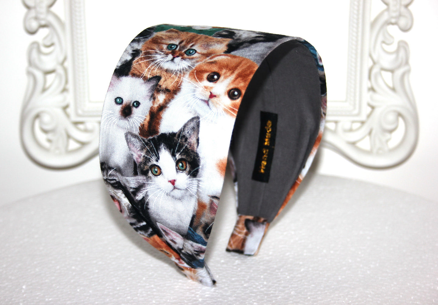 Cat print hairband Headband for women Kitten cotton bandana, adorable pet print headpiece