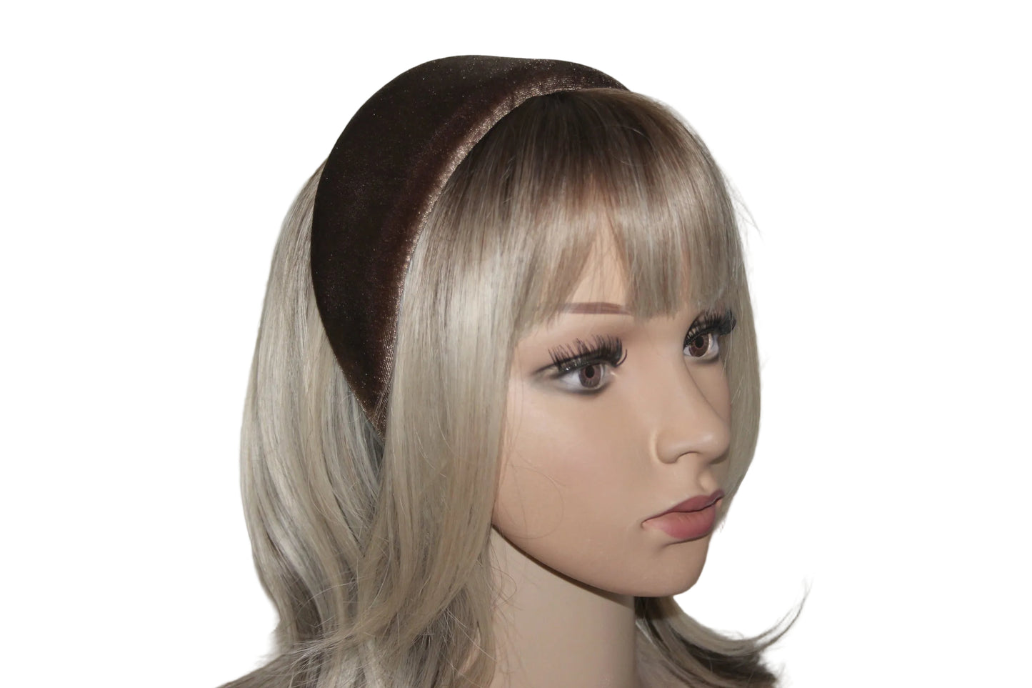 Mocha Brown padded headband Fashion head cover, plastic free