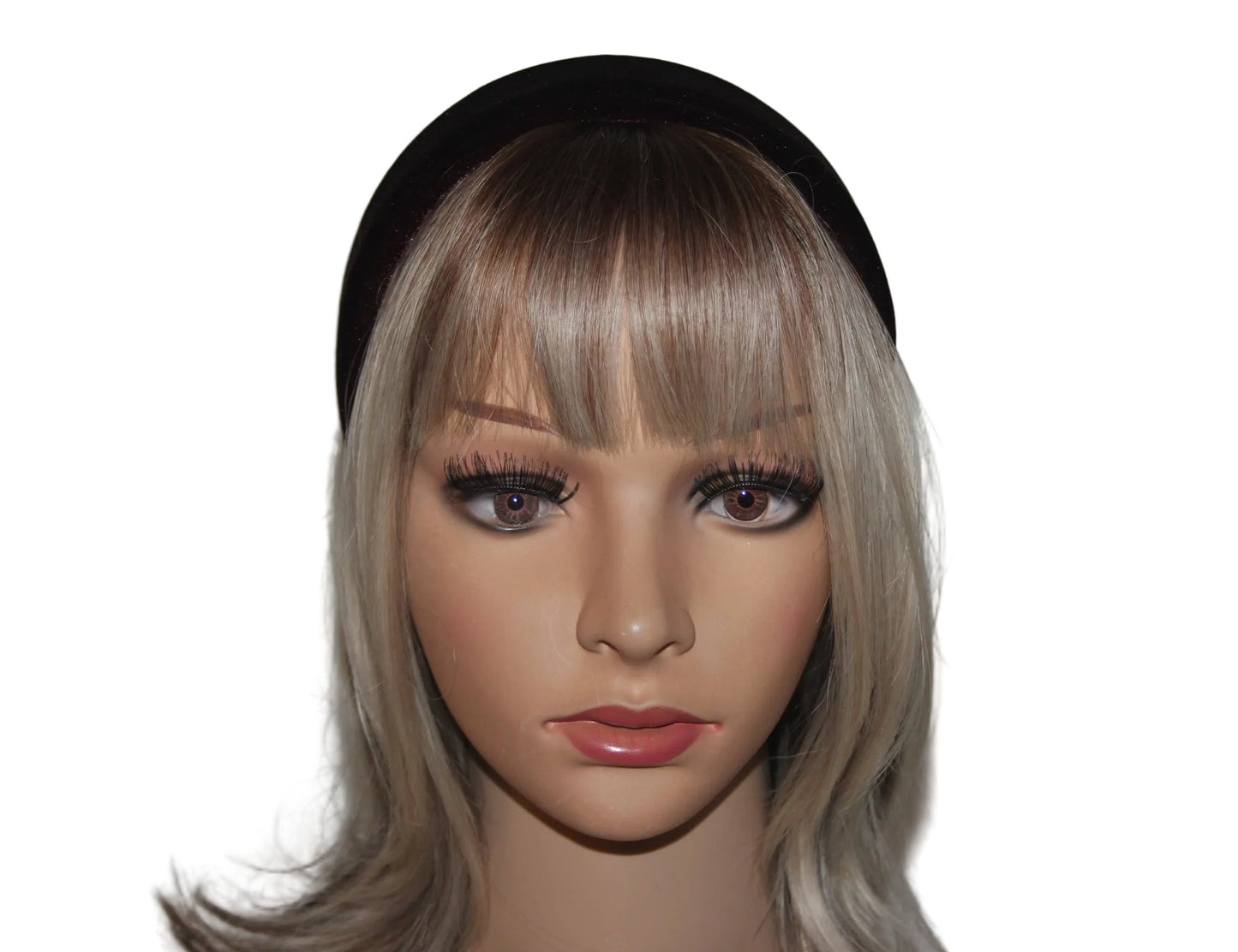 Chocolate Brown padded headband Fluffy velvet hairband, plastic free