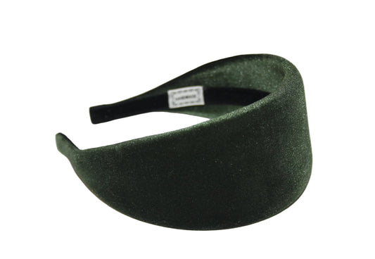 Army Green padded headband Fluffy velvet hairband, plastic free