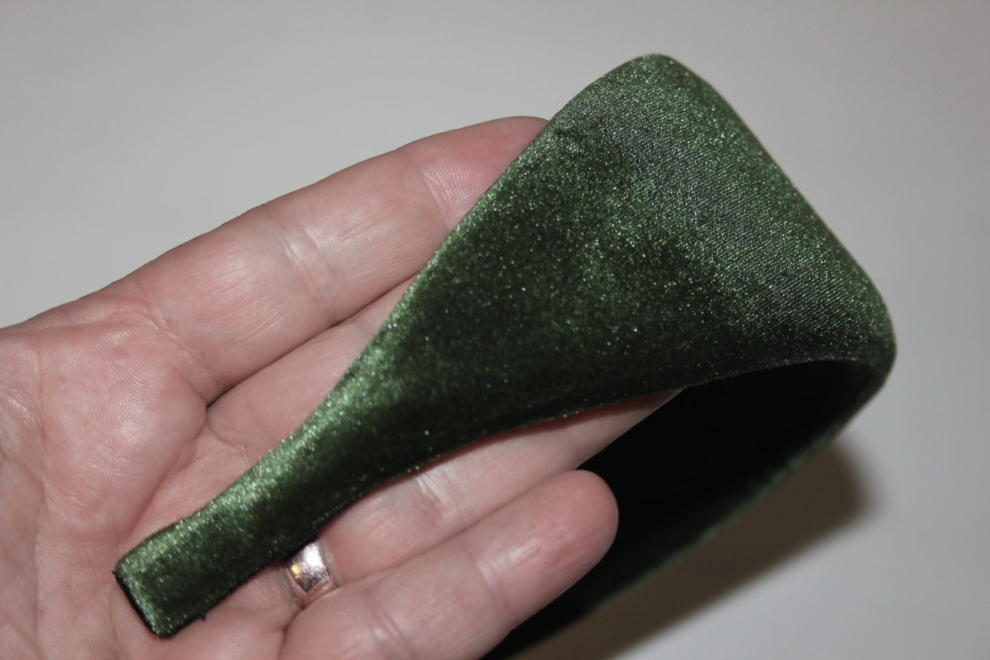 Army Green padded headband Fluffy velvet hairband, plastic free