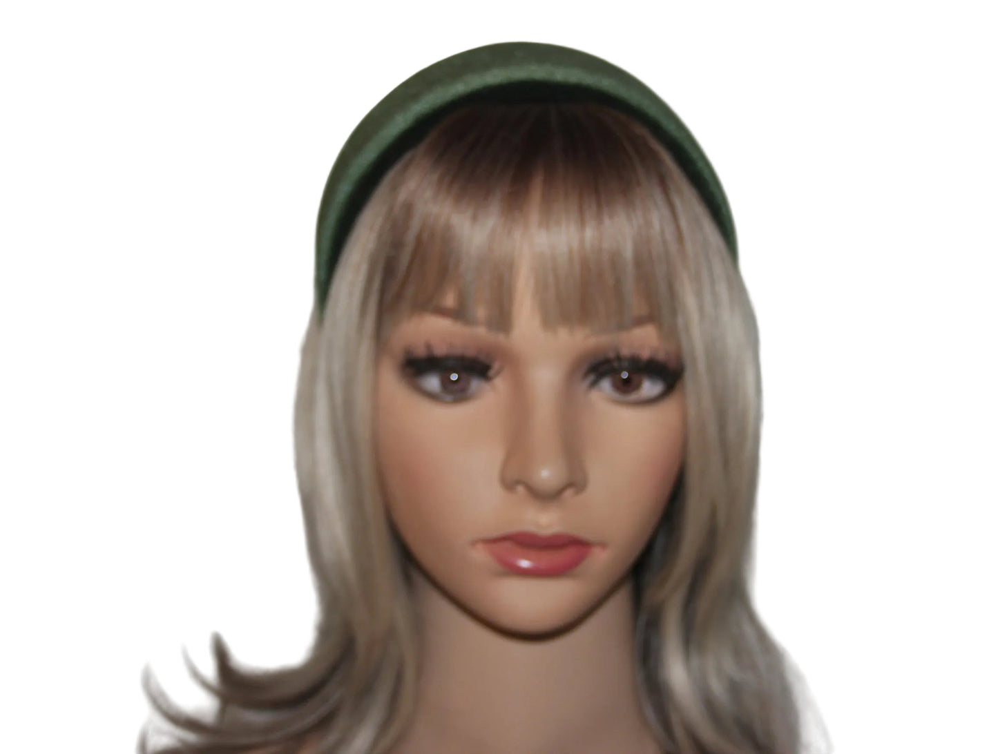 Army Green padded headband Fluffy velvet hairband, plastic free