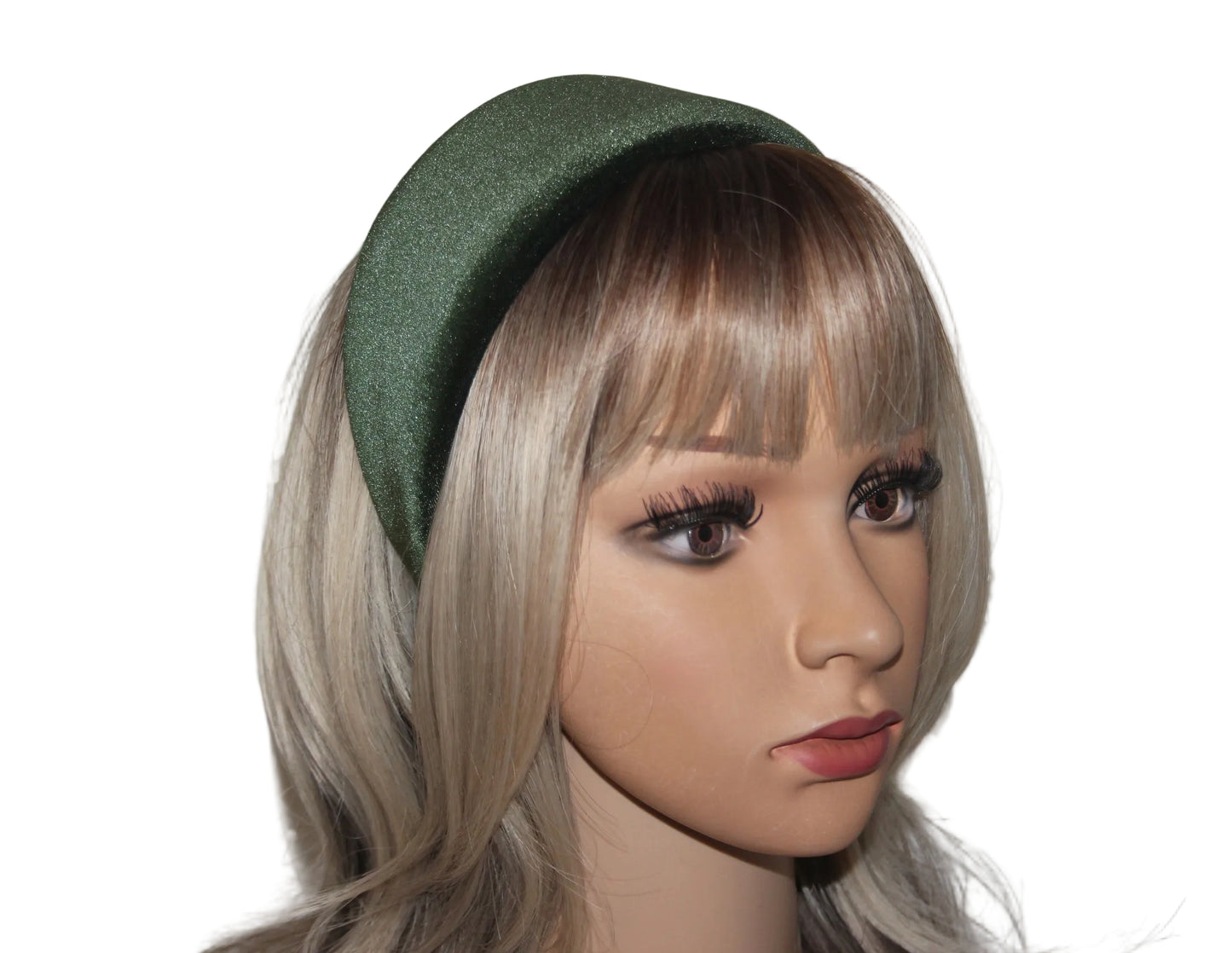 Army Green padded headband Fluffy velvet hairband, plastic free