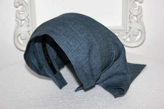 Linen denim Bandana headband Melange kerchief Triangle alopecia headcover