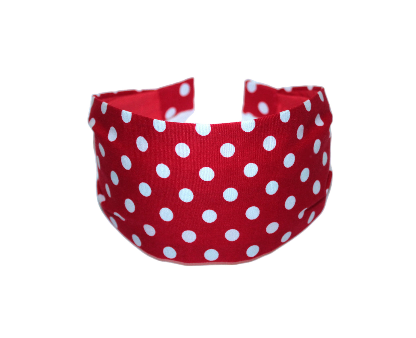 Headband for women Red & White polka dot cotton head scarf