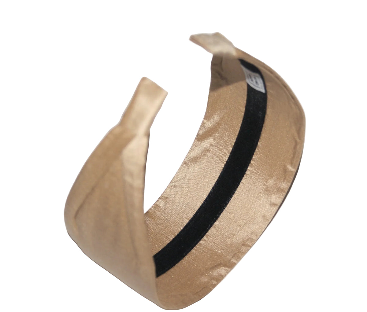 Beige pure silk flat headband Handmade women hairband, adjustable, plastic free