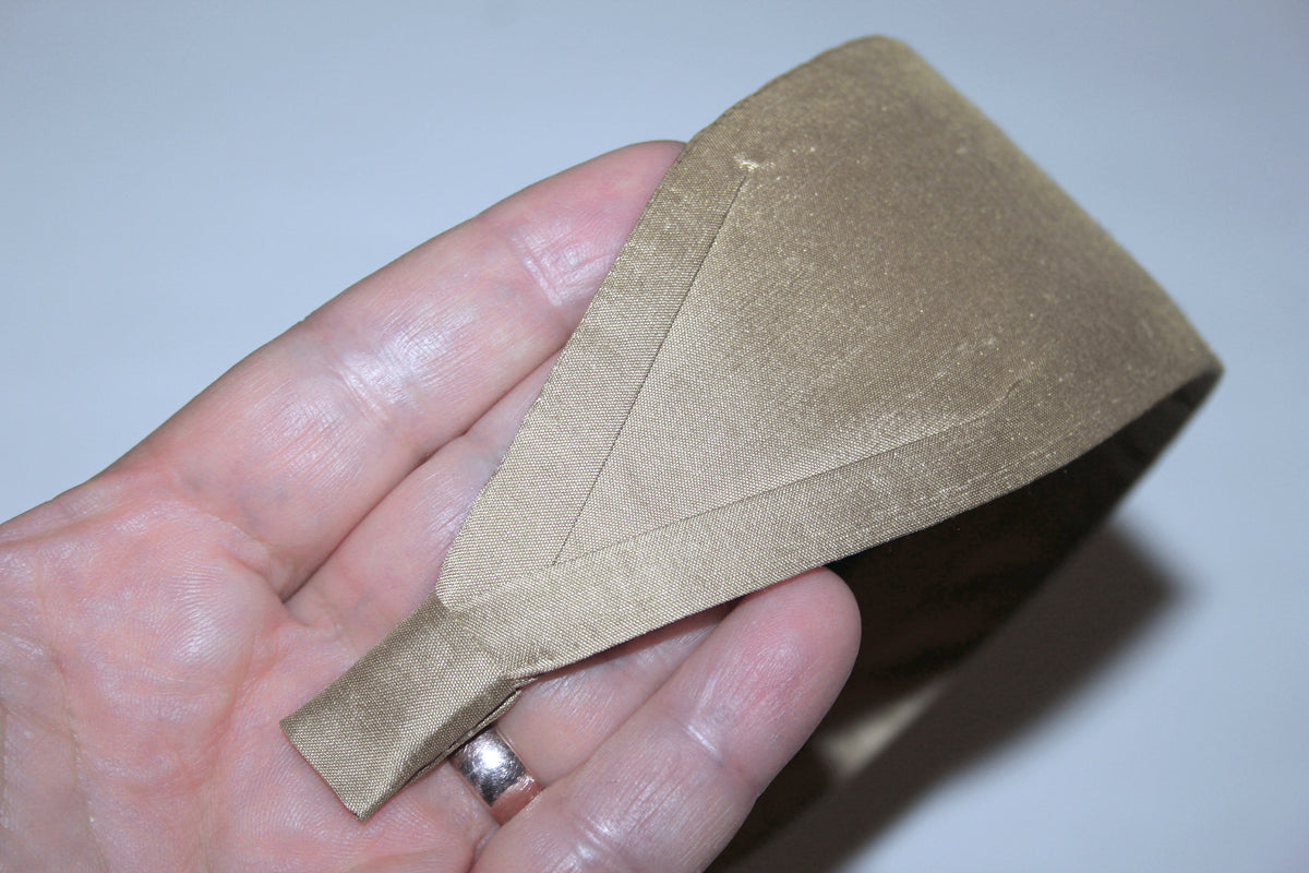 Beige pure silk flat headband Handmade women hairband, adjustable, plastic free