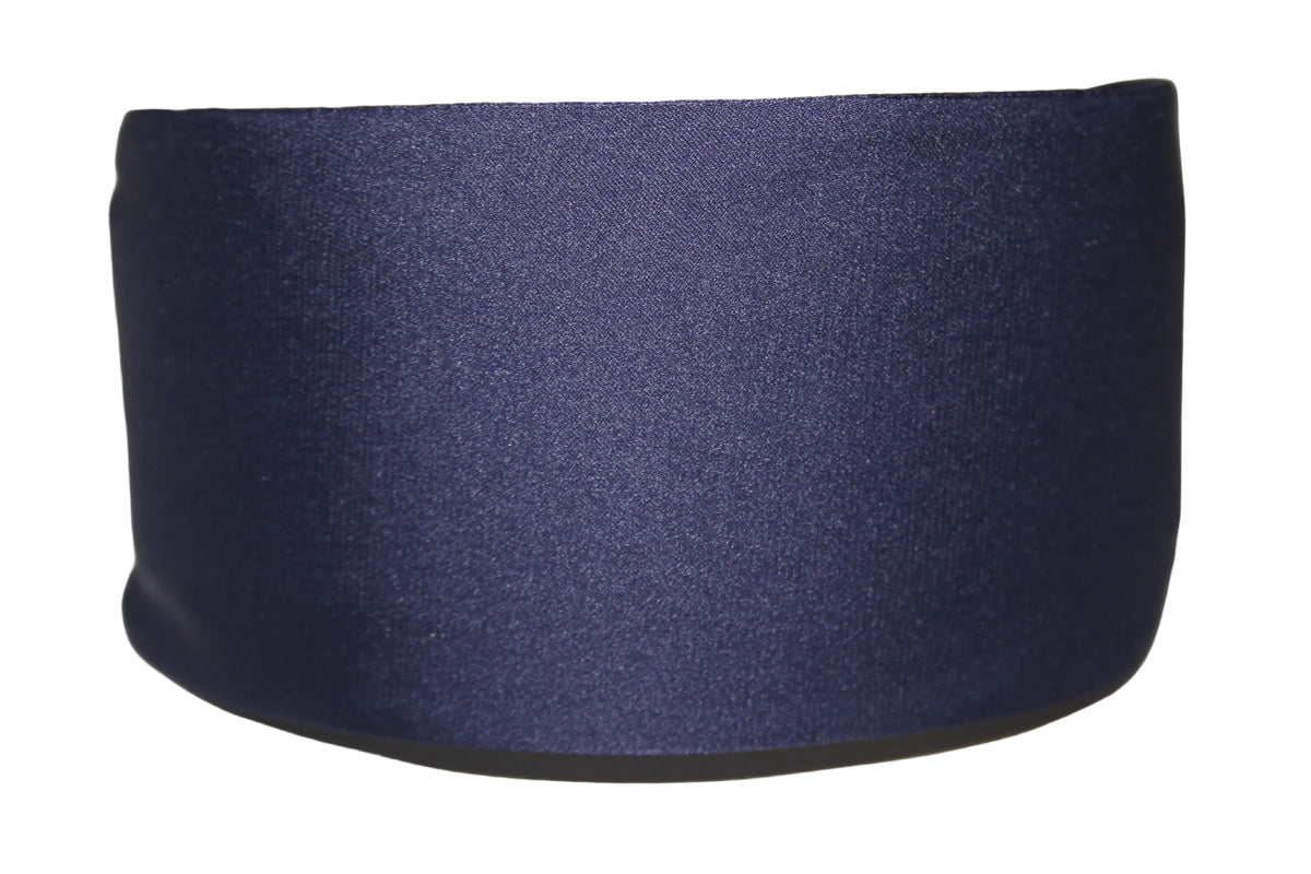 Dark Blue satin headband Wide plain head scarf