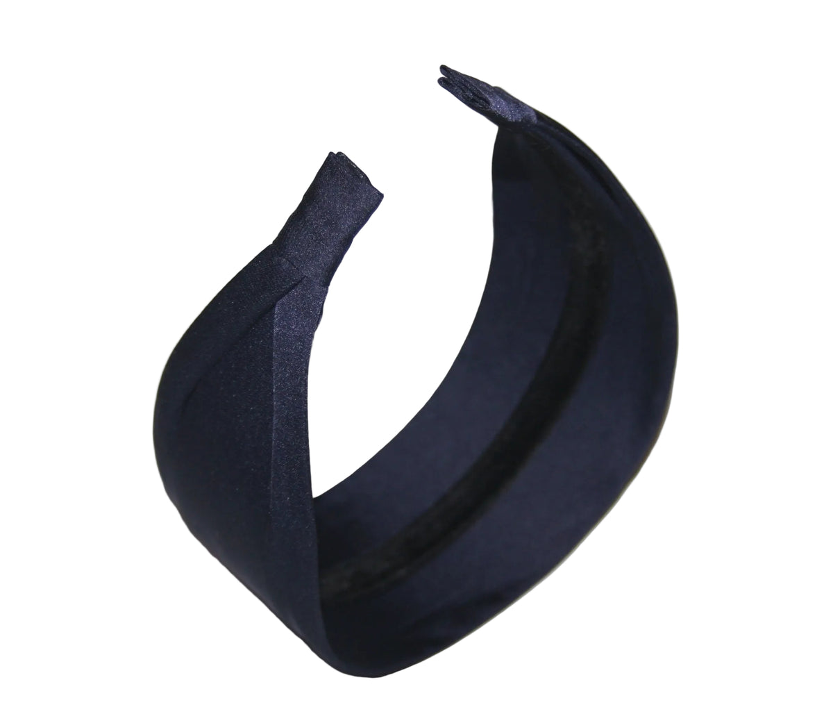Dark Blue satin headband Wide plain head scarf
