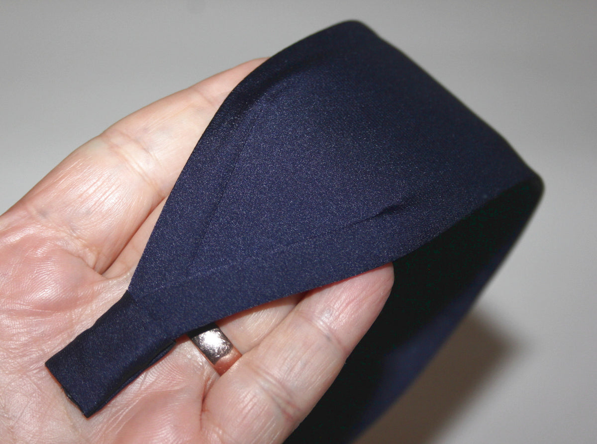 Dark Blue satin headband Wide plain head scarf