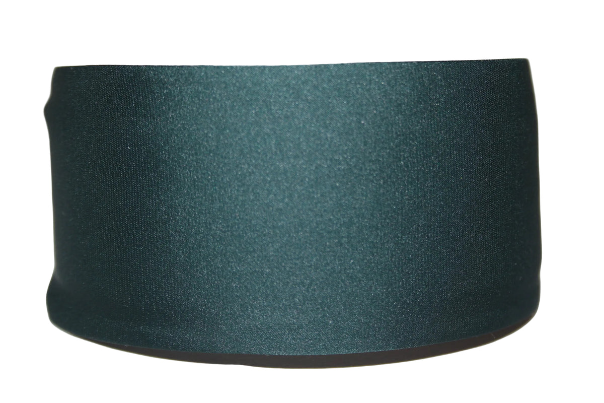 Dark Green satin headband, women wide head scarf
