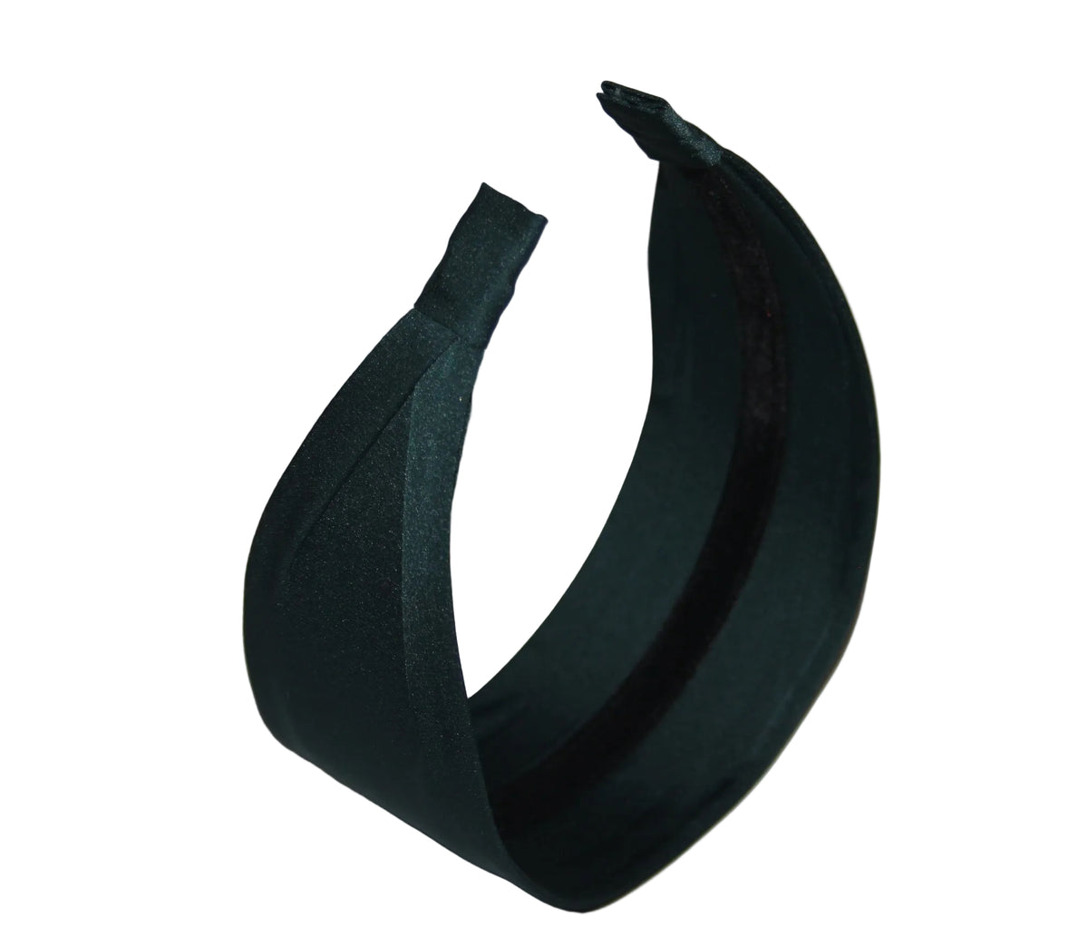 Dark Green satin headband, women wide head scarf