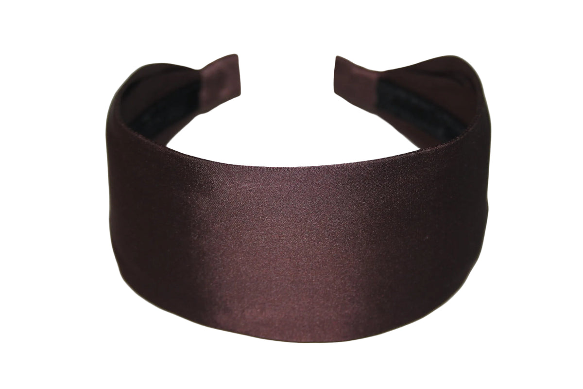 Brown satin headband, head scarf for women