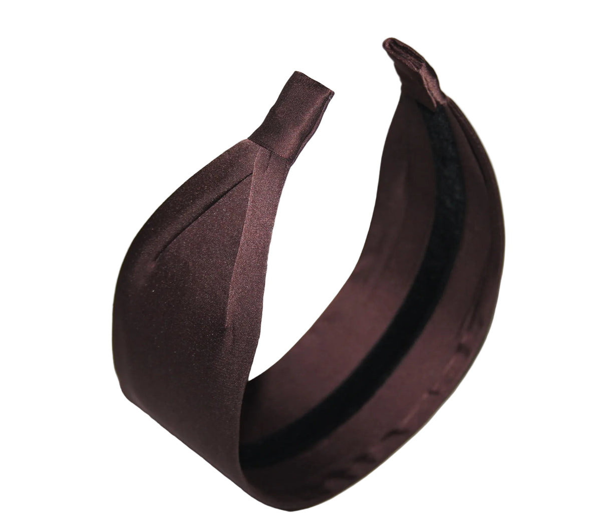 Brown satin headband, head scarf for women