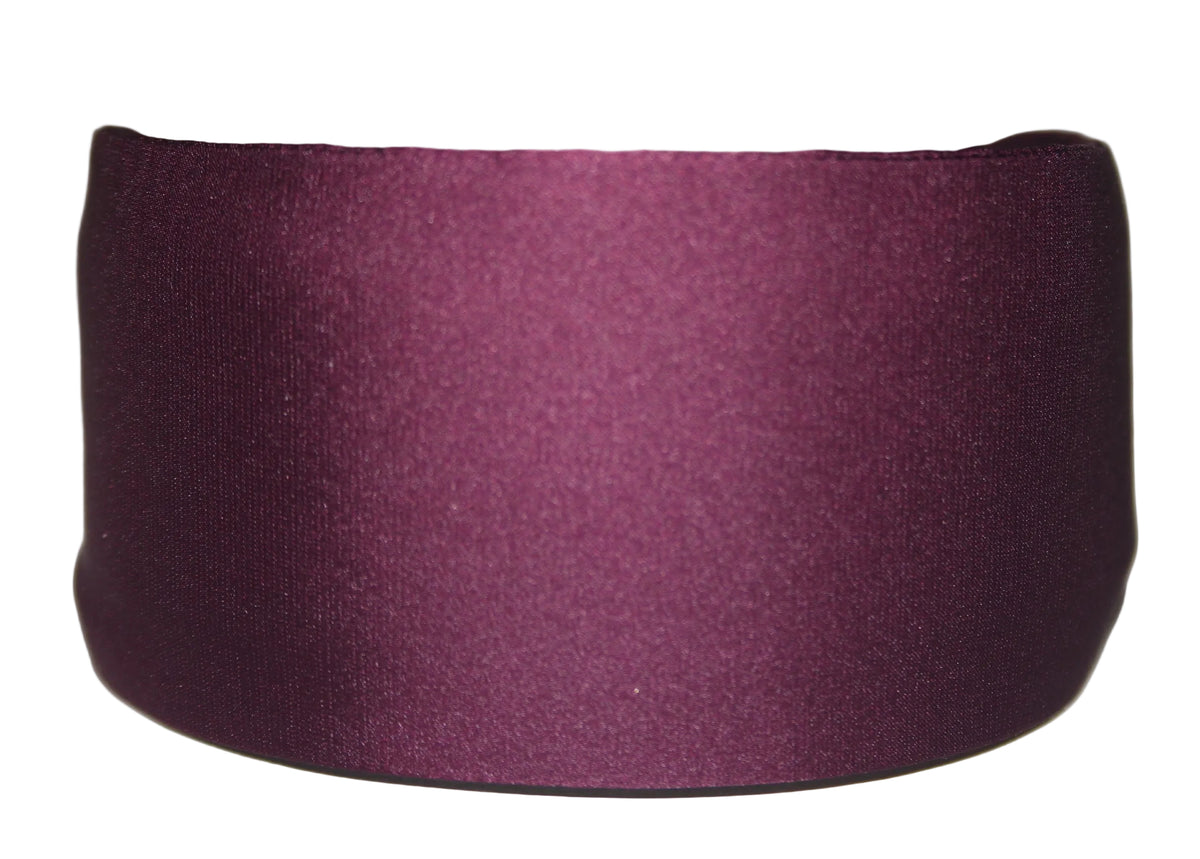 Dark Maroon flat satin headband Wide plain head scarf