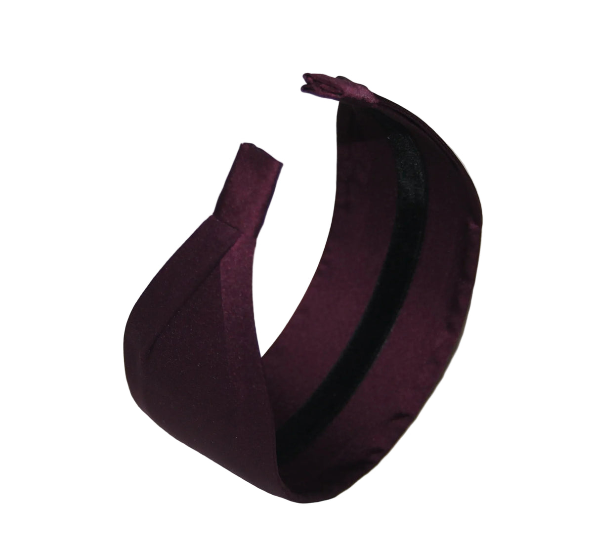 Dark Maroon flat satin headband Wide plain head scarf