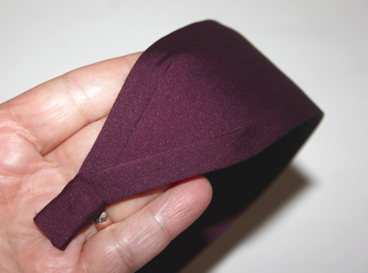 Dark Maroon flat satin headband Wide plain head scarf