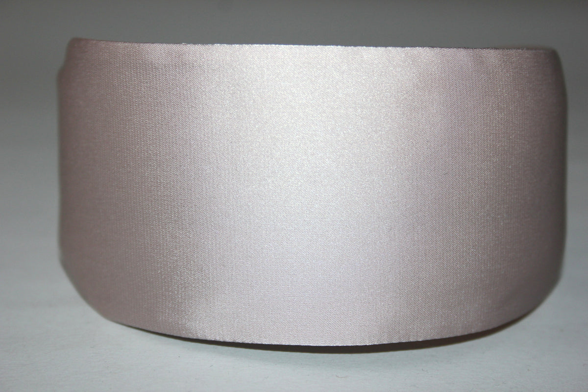 Beige satin headband, silky wide head scarf