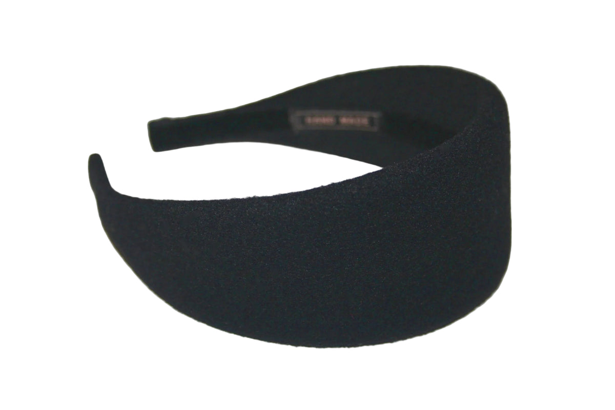 Wool padded headband, Black winter head scarf... NEW