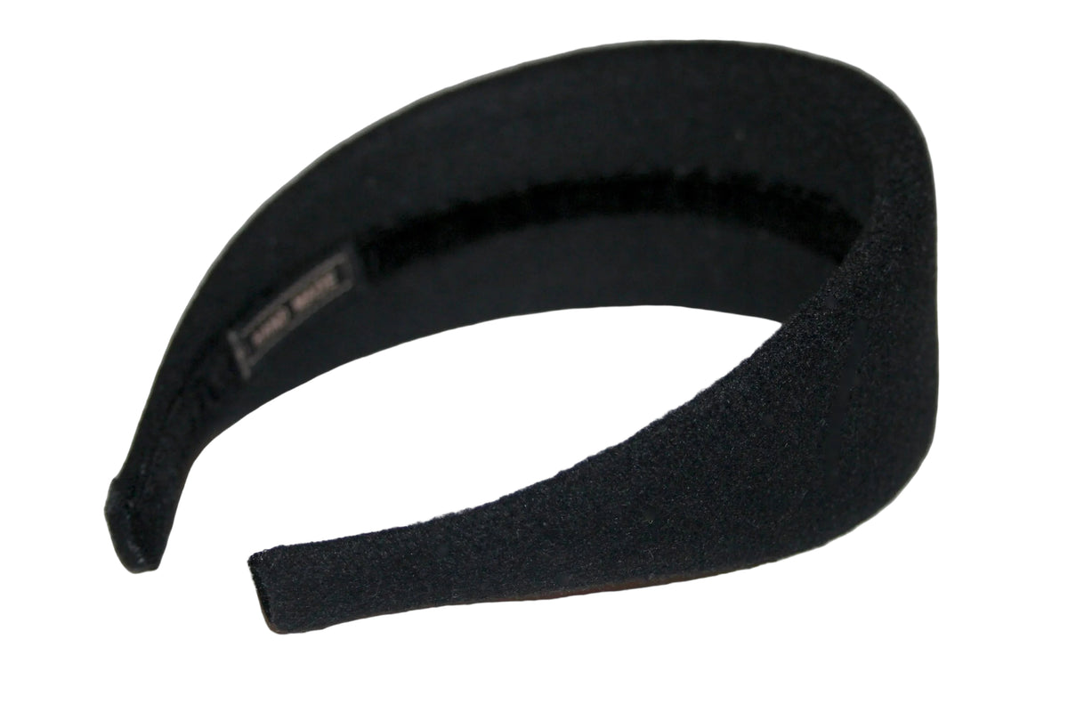 Wool padded headband, Black winter head scarf... NEW