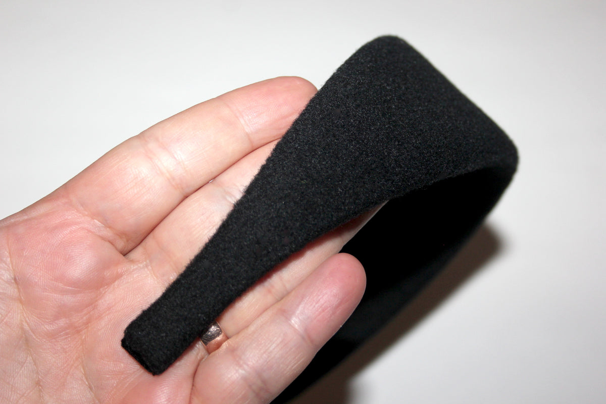 Wool padded headband, Black winter head scarf... NEW