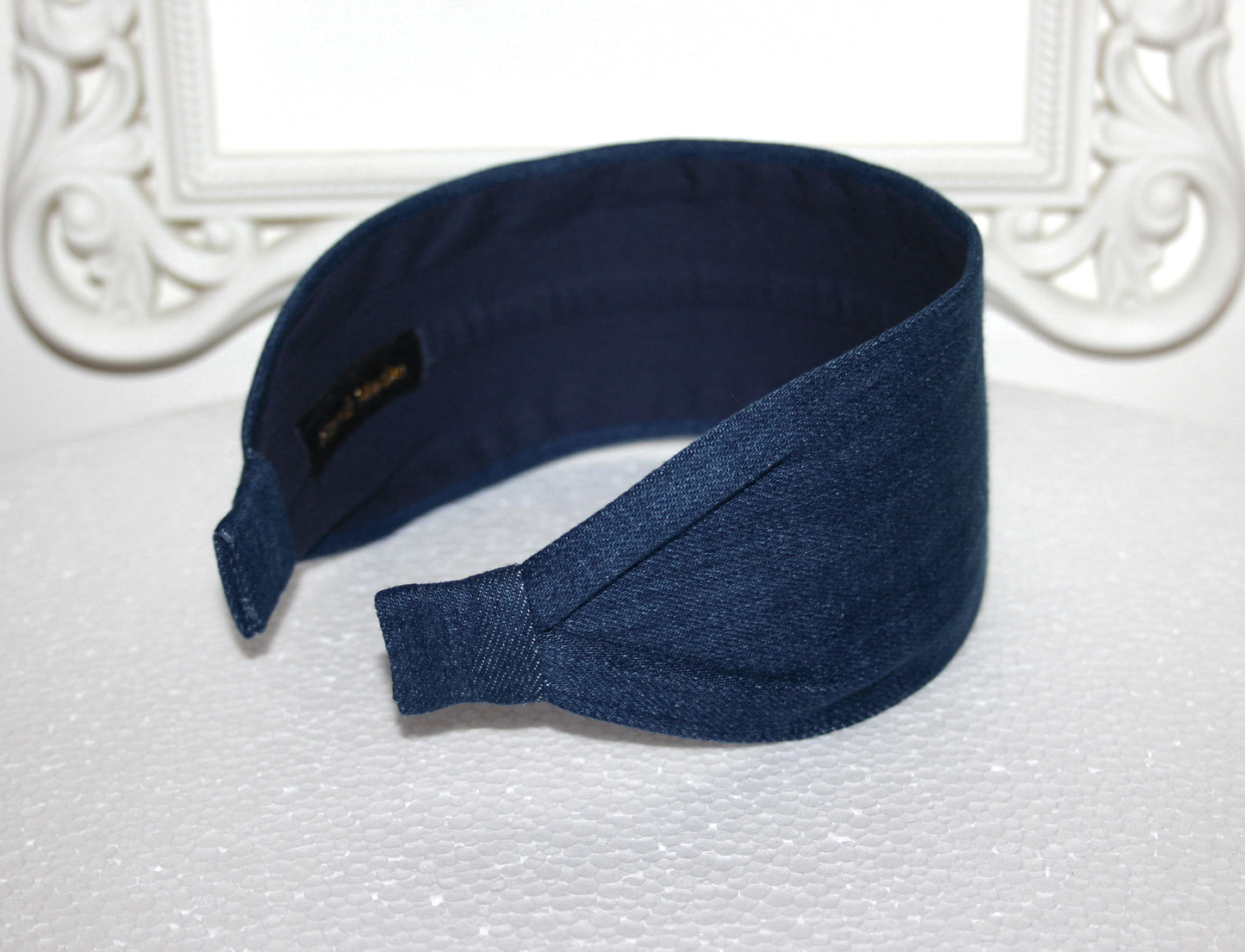 Denim head band Blue wide hairband