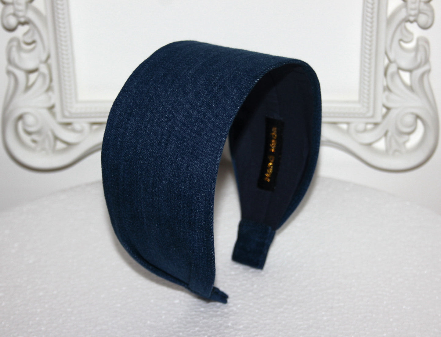 Denim head band Blue wide hairband