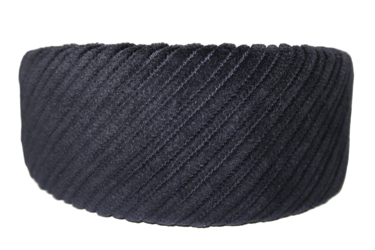 Bluish-Black padded headband, Large Corduroy puffy hair scarf... NEW