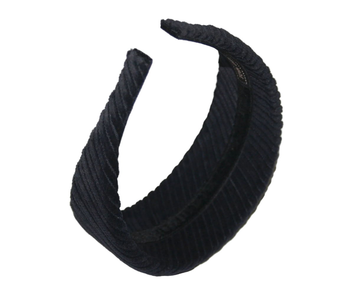 Bluish-Black padded headband, Large Corduroy puffy hair scarf... NEW