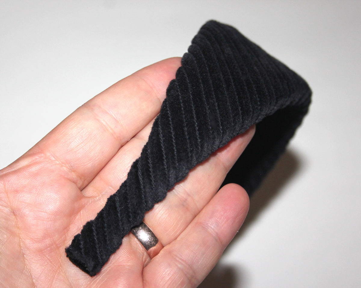 Bluish-Black padded headband, Large Corduroy puffy hair scarf... NEW