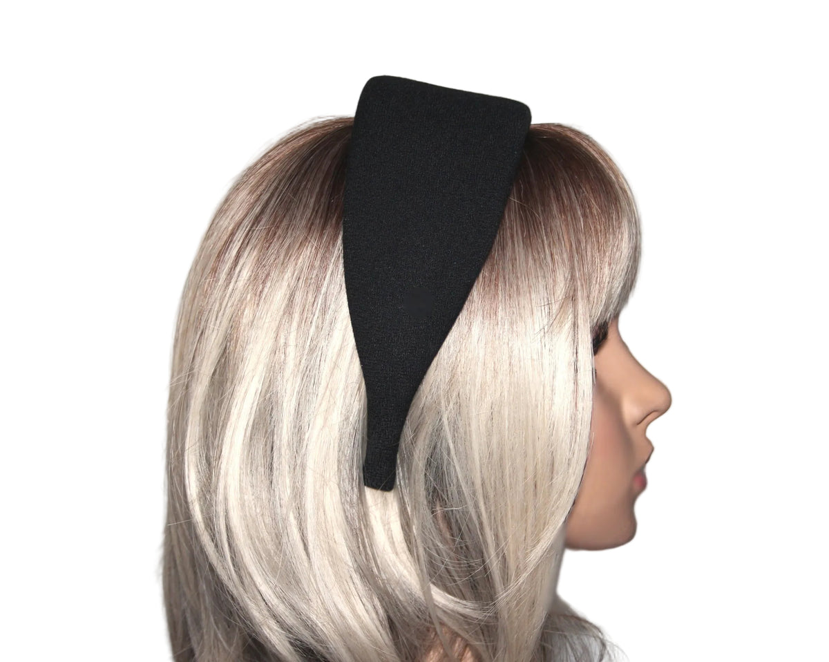Wool crepe padded headband, Fashion puffy hairband... NEW
