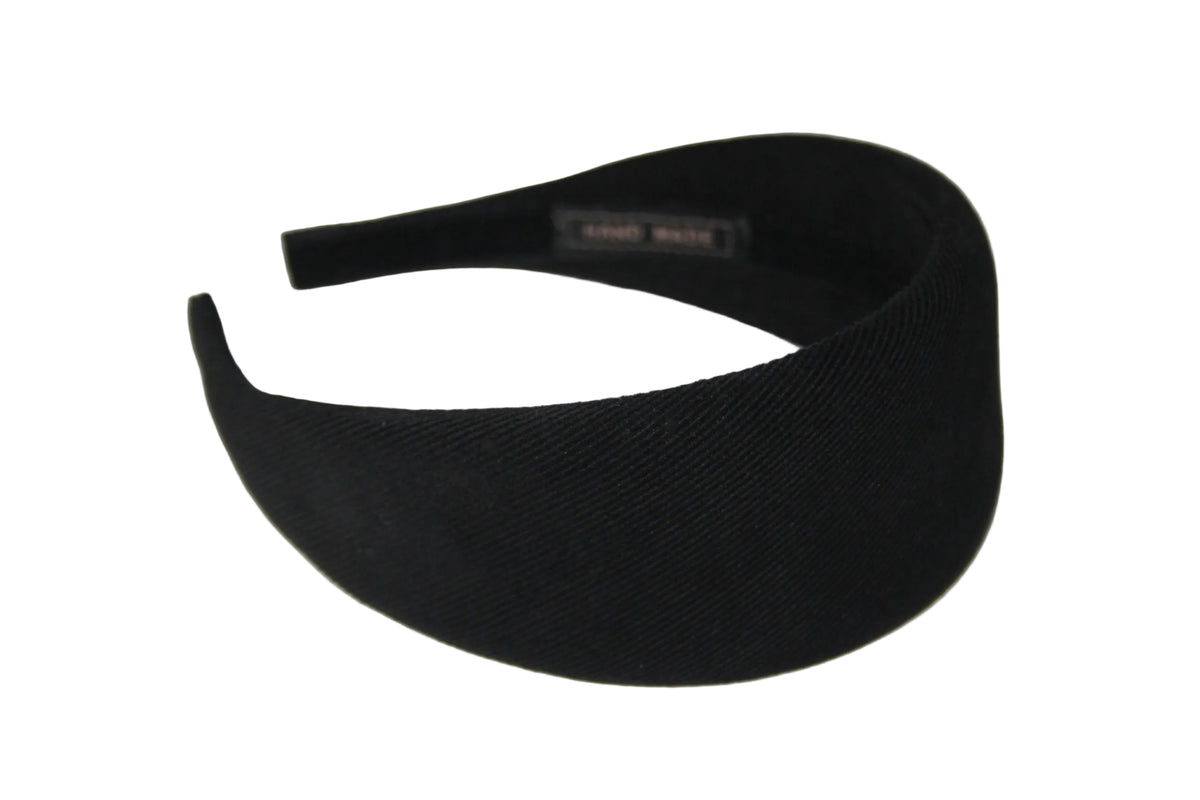 Black micro corduroy padded headband, Cotton velvet hairband... NEW
